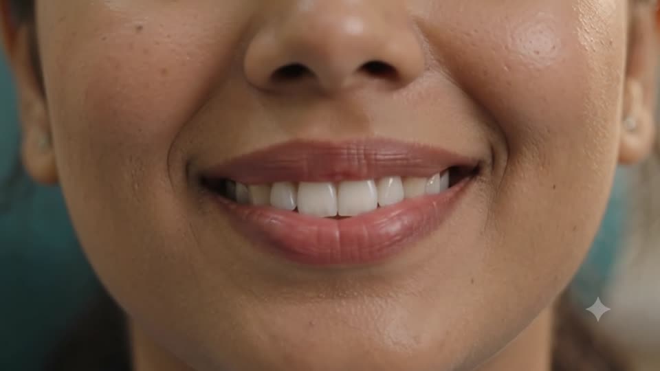 Clear aligners being worn